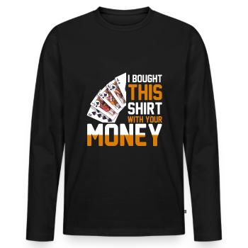 Kartenspiel Kartenspieler Pokern - Männer Premium Bio Langarmshirt - Schwarz - Vorne - Nico (187cm)