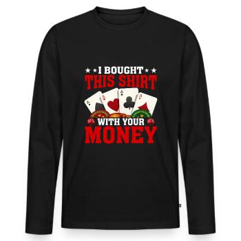 Kartenspiel Kartenspieler Pokern - Männer Premium Bio Langarmshirt - Schwarz - Vorne - Nico (187cm)