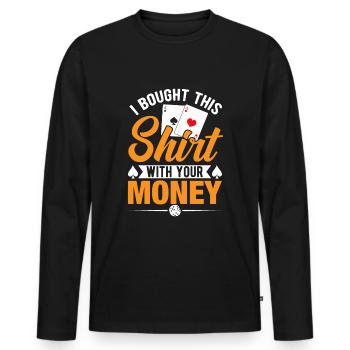 Kartenspiel Kartenspieler Pokern - Männer Premium Bio Langarmshirt - Schwarz - Vorne - Nico (187cm)