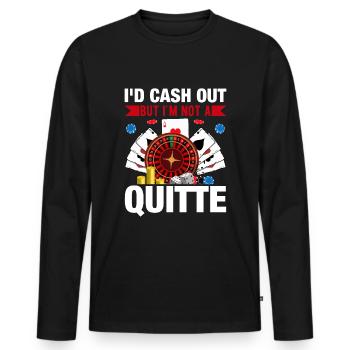 Card Game Card Player Poker - Men's Premium Organic Long Sleeve Shirt - black - Front - Nico (187cm)