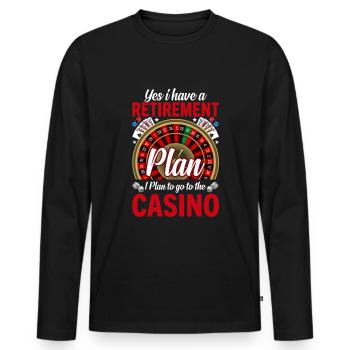Card Game Card Player Poker - Men's Premium Organic Long Sleeve Shirt - black - Front - Nico (187cm)