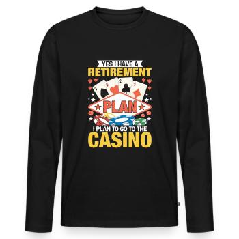 Card Game Card Player Poker - Men's Premium Organic Long Sleeve Shirt - black - Front - Nico (187cm)