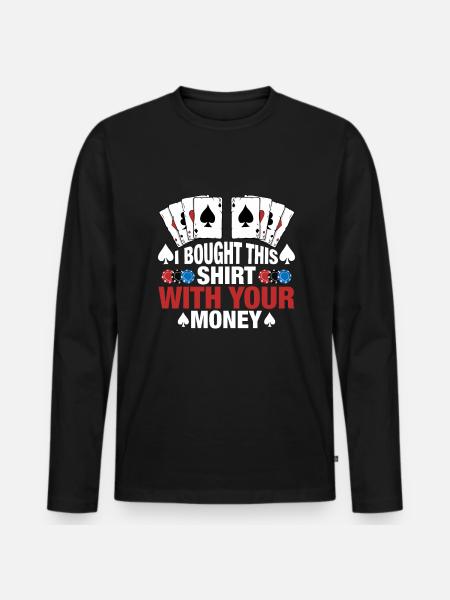 Kartenspiel Kartenspieler Pokern - Männer Premium Bio Langarmshirt - Schwarz