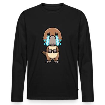 Émoticône ornithorynque de Kawaii - T-shirt manches longues Premium bio Homme - noir - Devant - Nico (187cm)