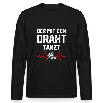 Der Mit Dem Draht Tanzt Metallbau Halbarm - Männer Premium Bio Langarmshirt - Schwarz - Vorne - Nico (187cm)