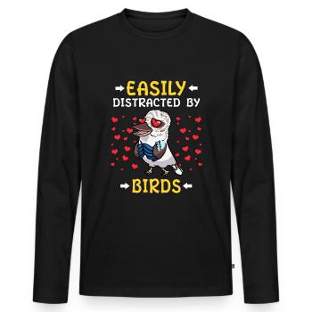 Laughing Hans Vogel Jägerliest - T-shirt manches longues Premium bio Homme - noir - Devant - Nico (187cm)