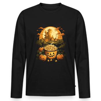 Spukiges Mac 'n Cheese Kostüm Halloween Käse - Männer Premium Bio Langarmshirt - Schwarz - Vorne - Nico (187cm)