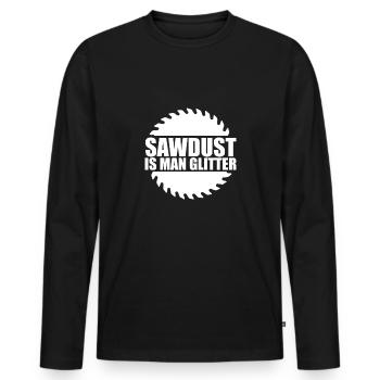 Sawdust Glitter – Pride of the Craftsman - Men's Premium Organic Long Sleeve Shirt - black - Front - Nico (187cm)