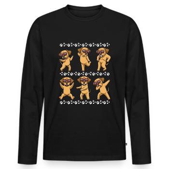 Broholm dog dancing with sunglasses - Men's Premium Organic Long Sleeve Shirt - black - Front - Nico (187cm)