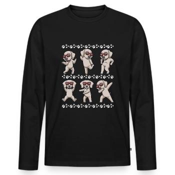 Weimaraner dog dancing with sunglasses - Men's Premium Organic Long Sleeve Shirt - black - Front - Nico (187cm)
