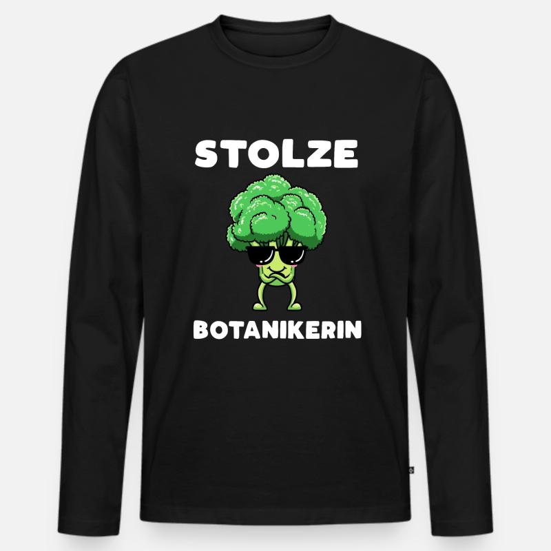 Stolze Botanikerin - Männer Premium Bio Langarmshirt - Schwarz