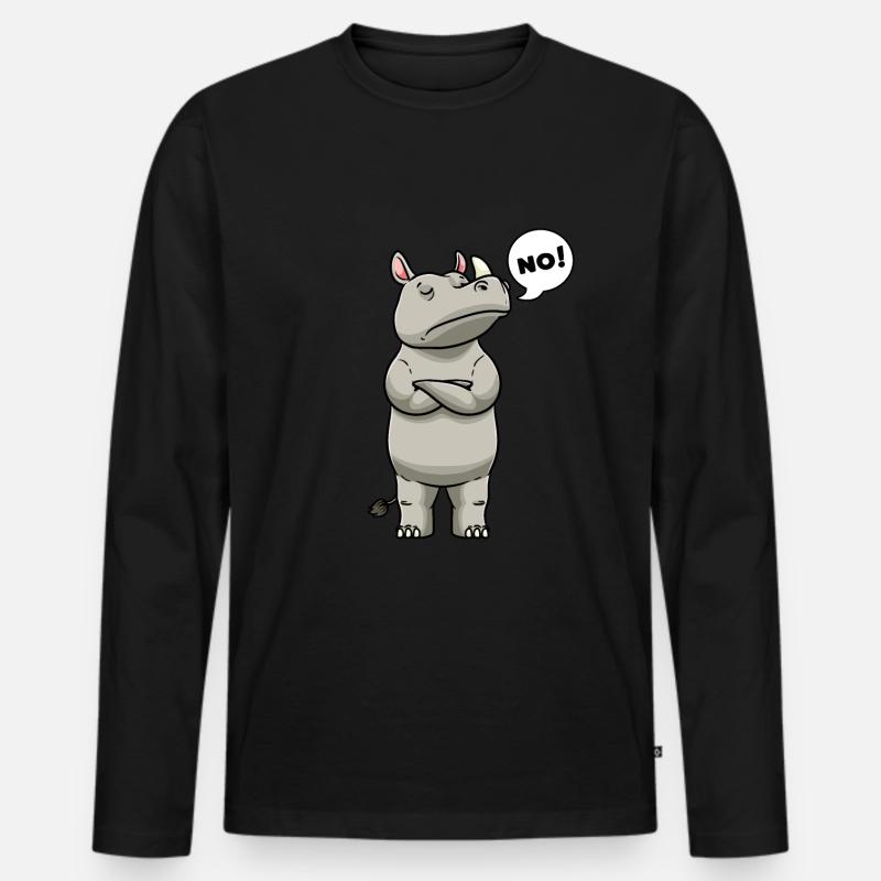 Rhinozeros Nashorn - Männer Premium Bio Langarmshirt - Schwarz