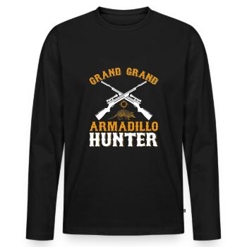 Gros Gros Chasseur de Tatous - T-shirt manches longues Premium bio Homme - noir - Devant - Nico (187cm)