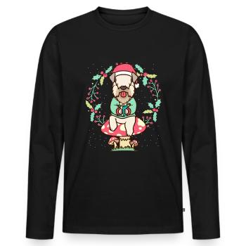 Irish Soft Coated Wheaten Terrier chien - T-shirt manches longues Premium bio Homme - noir - Devant - Nico (187cm)
