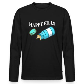 Lézard dragon barbu, drôle de reptile - T-shirt manches longues Premium bio Homme - noir - Devant - Nico (187cm)