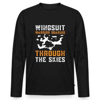 Skydiving Skydiving - Men's Premium Organic Long Sleeve Shirt - black - Front - Nico (187cm)