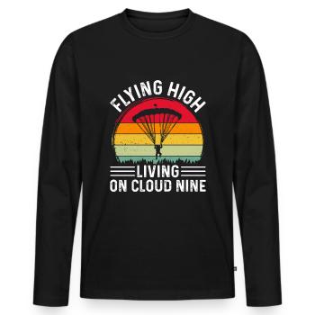 Skydiving Skydiving - Men's Premium Organic Long Sleeve Shirt - black - Front - Nico (187cm)