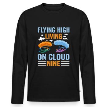 Skydiving Skydiving - Men's Premium Organic Long Sleeve Shirt - black - Front - Nico (187cm)