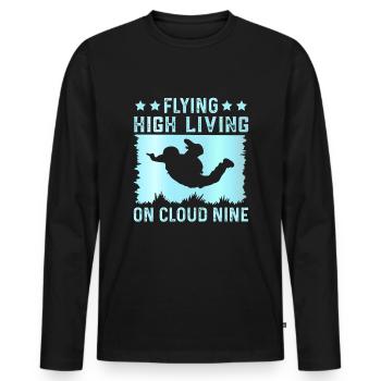 Skydiving Skydiving - Men's Premium Organic Long Sleeve Shirt - black - Front - Nico (187cm)