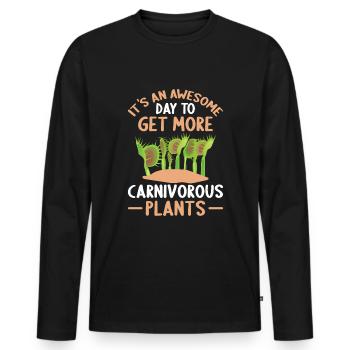 Fantastic day for carnivorous plants - Men's Premium Organic Long Sleeve Shirt - black - Front - Nico (187cm)