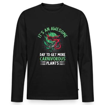 Fantastic day for carnivorous plants - Men's Premium Organic Long Sleeve Shirt - black - Front - Nico (187cm)