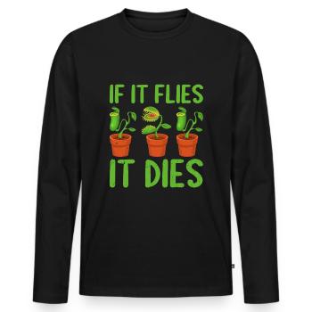 Awesome Day Get More Carnivorous Plants - Men's Premium Organic Long Sleeve Shirt - black - Front - Nico (187cm)