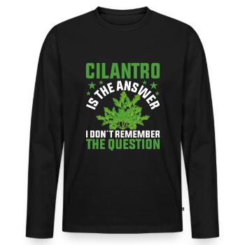 La coriandre est la réponse Design unique - T-shirt manches longues Premium bio Homme - noir - Devant - Nico (187cm)