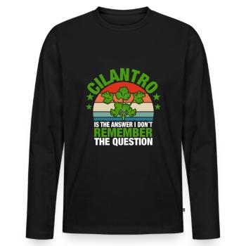 Coriander cilantro I hate fresh - Men's Premium Organic Long Sleeve Shirt - black - Front - Nico (187cm)