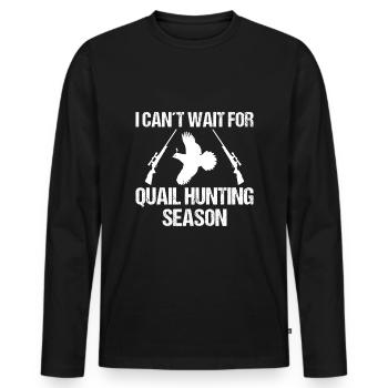 Design „vorfreude Auf Die Wachteljagdsaison“ - Männer Premium Bio Langarmshirt - Schwarz - Vorne - Nico (187cm)