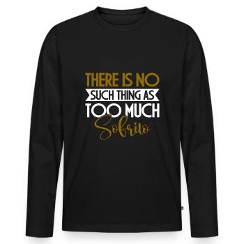 Design « Ne touchez pas à mon Sofrito ou à ma fille » - T-shirt manches longues Premium bio Homme - noir - Devant - Nico (187cm)