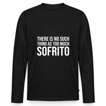 Design « Ne touchez pas à mon Sofrito ou à ma fille » - T-shirt manches longues Premium bio Homme - noir - Devant - Nico (187cm)