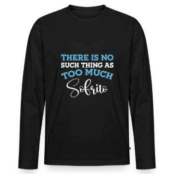 Design « Ne touchez pas à mon Sofrito ou à ma fille » - T-shirt manches longues Premium bio Homme - noir - Devant - Nico (187cm)