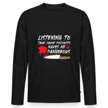 True Crime Podcast Détective Tueur en série Émission de télévision - T-shirt manches longues Premium bio Homme - noir - Devant - Nico (187cm)