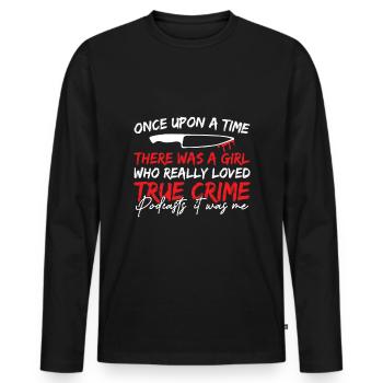 Il était une fois un amoureux du vrai crime - T-shirt manches longues Premium bio Homme - noir - Devant - Nico (187cm)