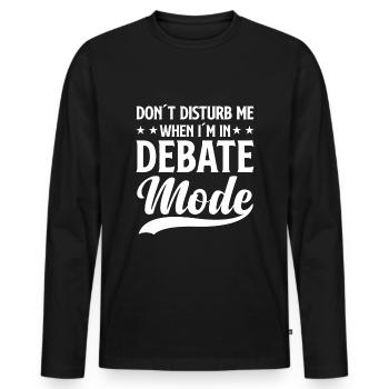 Navigate through the world with exciting debates - Men's Premium Organic Long Sleeve Shirt - black - Front - Nico (187cm)