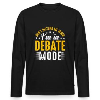 Navigate through the world with exciting debates - Men's Premium Organic Long Sleeve Shirt - black - Front - Nico (187cm)