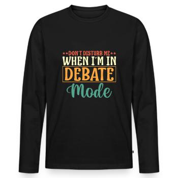 Navigate through the world with exciting debates - Men's Premium Organic Long Sleeve Shirt - black - Front - Nico (187cm)