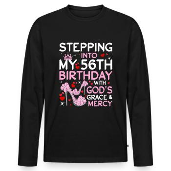 High Heels Treten In Meinen 56. Geburtstag - Männer Premium Bio Langarmshirt - Schwarz - Vorne - Nico (187cm)
