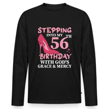 High Heels Treten In Meinen 56. Geburtstag - Männer Premium Bio Langarmshirt - Schwarz - Vorne - Nico (187cm)
