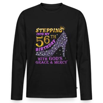 High Heels Treten In Meinen 56. Geburtstag - Männer Premium Bio Langarmshirt - Schwarz - Vorne - Nico (187cm)