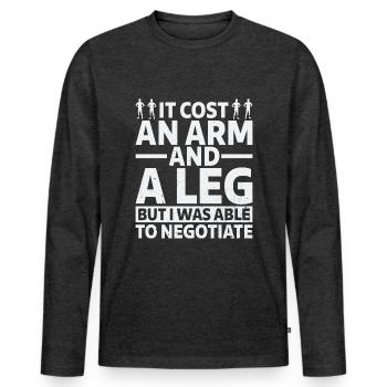 Amputation Lost Leg - Men's Premium Organic Long Sleeve Shirt - heather anthracite - Front - Nico (187cm)