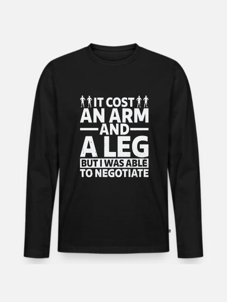 Amputation Lost Leg - Men's Premium Organic Long Sleeve Shirt - black