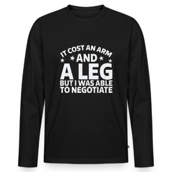 Amputation Lost Leg - Men's Premium Organic Long Sleeve Shirt - black - Front - Nico (187cm)