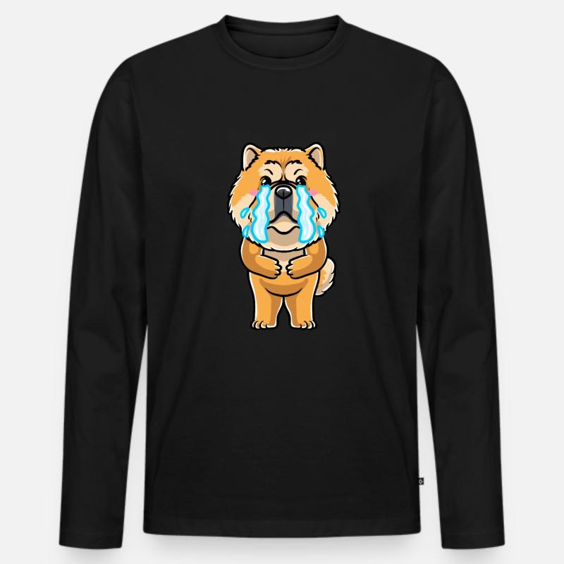 Chow-chow-hund-emoticon - Männer Premium Bio Langarmshirt - Schwarz