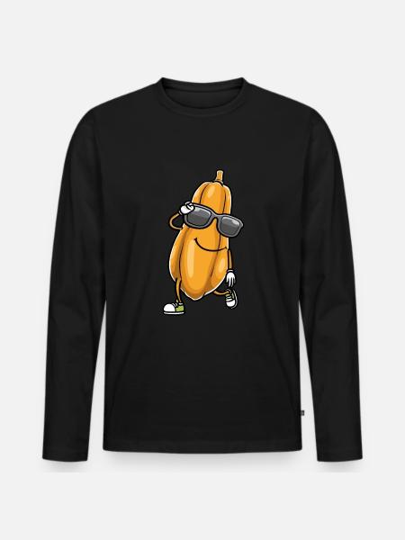 Papaya Dancing - Men's Premium Organic Long Sleeve Shirt - black