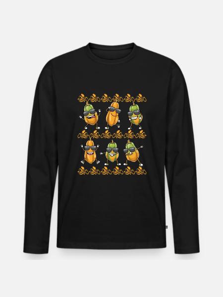 Papaya Dancing - Men's Premium Organic Long Sleeve Shirt - black