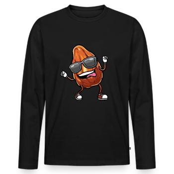 Dattes Fruit Dancing - T-shirt manches longues Premium bio Homme - noir - Devant - Nico (187cm)