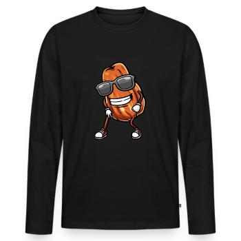 Dattes Fruit Dancing - T-shirt manches longues Premium bio Homme - noir - Devant - Nico (187cm)