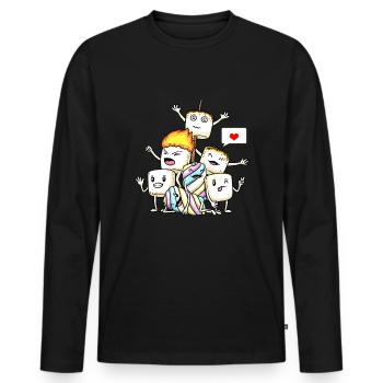 Funny Marshmallows - Men's Premium Organic Long Sleeve Shirt - black - Front - Nico (187cm)