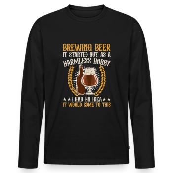 Braumeister Beer Brewing Brewers Boire de la bière - T-shirt manches longues Premium bio Homme - noir - Devant - Nico (187cm)